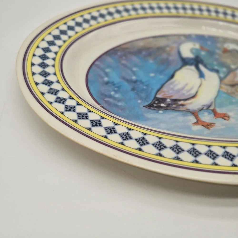Melamine Ware Gourmet Design Goose Duck w/Ribbons Serving Platter Tray Vintage